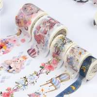 Custom Print Colored Decoration Crepe Gold Foil Glittering Patterns Adhesive Paper Masking Washi Tape