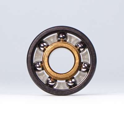 Custom  608RS Chrome Steel Skateboard Bearings with Gold Integrated Spacer