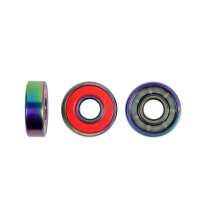 Custom Vacuum Colorful Titanium Chrome Steel Balls Skateboard Bearings with 608 RS for Skateboard