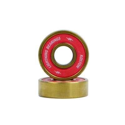 Pro Quality 608 RS Titanium Nitride Golden Skateboard Bearings with Spacers and Washers