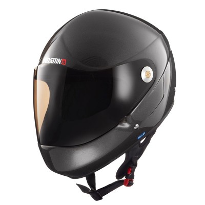 High-end black fiberglass shell full face downhill longboard helmet